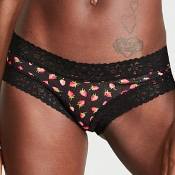 VS Strawberries Lace Waist Cotton Cheeky Panty NWT - Picture 7 of 14